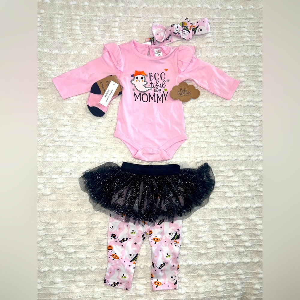 Pink Halloween Baby Outfit with Tutu Pants